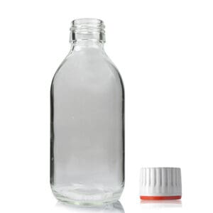 200ml Clear Glass Medicine Bottle With Tamper Evident Cap