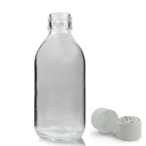 200ml Clear Glass Medicine Bottle child resistant cap