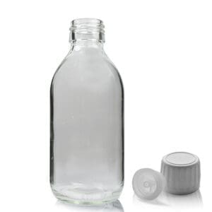 200ml Clear Glass Syrup Bottle With Tamper Evident Cap