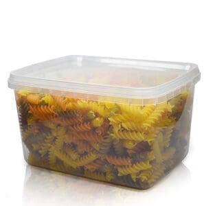 2100ml Clear Plastic Food Container With Tamper Evident Lid