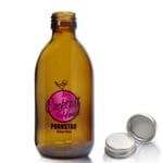 250ml Amber Glass Cocktail Bottle With Aluminium Cap