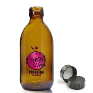 250ml Amber Glass Cocktail Bottle With Cap