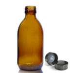 250ml Amber Glass Syrup Bottle & Polycone Cap