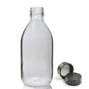 250ml Clear Glass Syrup Bottle With PP Screw Cap
