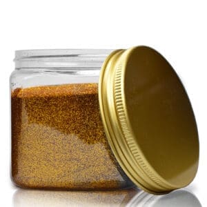 250ml Plastic Craft Jar With Gold Cap