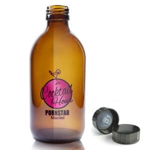 300ml Amber Glass Cocktail Bottle With Urea Polycone Cap