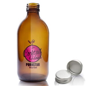300ml Amber Glass Cocktail Bottle With Aluminium Cap