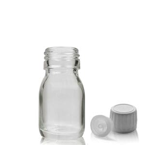 30ml Clear Glass Syrup Bottle & Tamper Evident Cap