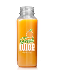 250ml Clear PET Square Juice Bottle With 38mm T/E Juice Cap