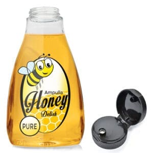 425ml Plastic Squeezy Honey Bottle With Frosted Black