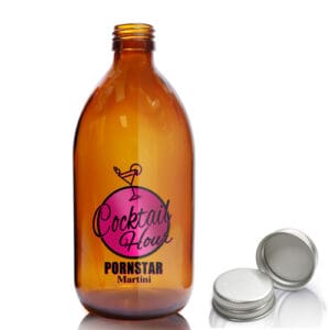 500ml Amber Glass Cocktail Bottle With Aluminium Cap