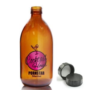500ml Amber Glass Cocktail Bottle With Screw Cap