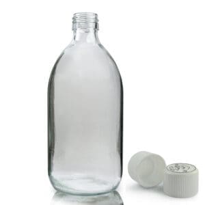 500ml Clear Glass Medicine Bottle With Medilock Cap