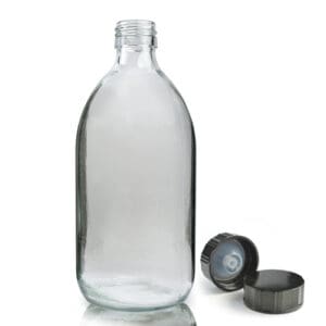 500ml Clear Glass Syrup Bottle With Polycone Cap