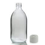 500ml Clear Glass Medicine Bottle With Child Resistant Cap
