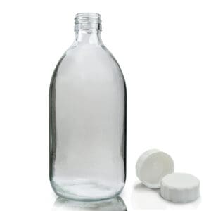 500ml Clear Glass Syrup Bottle With Polycone Cap