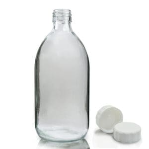 500ml Clear Glass Syrup Bottle With Polycone Cap