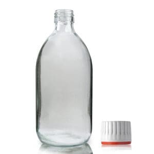 500ml Clear Glass Medicine Bottle With Tamper Evident Cap