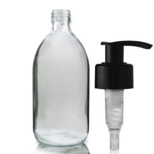 500ml Clear Glass Syrup Bottle With Lotion Pump