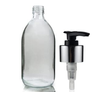 500ml Clear Glass Bottle With Lotion Pump