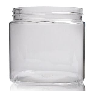 500ml Clear Wide Neck Plastic Square Jar