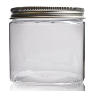 500ml Wide Neck Square Plastic Jar With Aluminium Cap