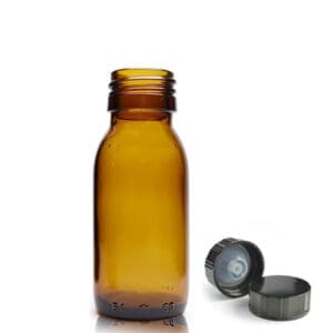 60ml Amber Glass Medicine Bottle With Polycone Cap