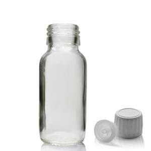 60ml Clear Glass Syrup Bottle With Tamper Evident Cap