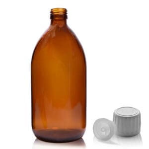1000ml Amber Glass Syrup Bottle With Tamper Evident Cap