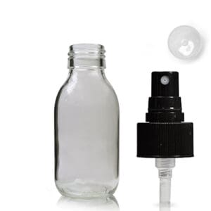 100ml Clear Glass Sirop Bottle with black spray