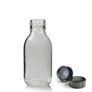 100ml Clear Glass Syrup Bottle With Polycone Cap