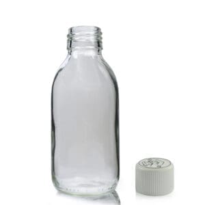 150ml Clear Glass Medicine Bottle With Child Resistant Cap