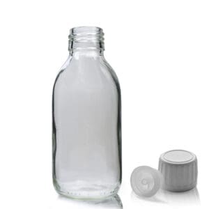 150ml Clear Glass Syrup Bottle With Tamper Evident Cap