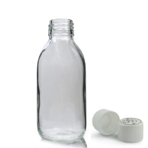 150ml Clear Glass Syrup Bottle With Child Screw Cap