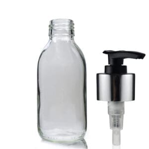 150ml Clear Glass Medicine Bottle With Luxury Lotion Pump