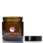 60ml Amber Glass Cream Jar With Black Urea Cap