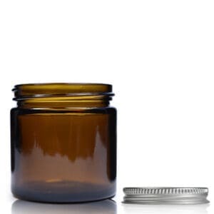 60ml Amber Glass Cream Jar With Aluminium Cap
