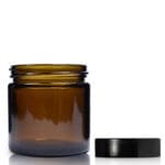 60ml Amber Glass Cosmetic Jar With Black Urea Cap