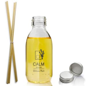 125ml Clear Glass Diffuser Bottle With Aluminium Cap & Reeds