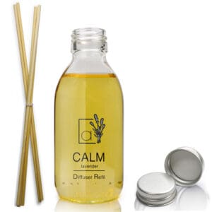 150ml Clear Glass Diffuser Bottle With Aluminium Cap & Reeds
