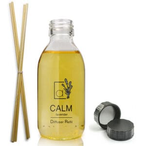 150ml Clear Glass Diffuser Bottle With Screw Cap & Reeds