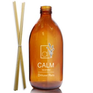 500ml Amber Glass Diffuser Bottle & Reeds