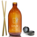 500ml Amber Glass Diffuser Bottle With Urea Polycone Cap With Reeds