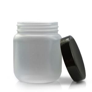 225ml Natural Screw Top Jar With Black Lid