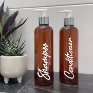 250ml Amber Shampoo & Conditioner Bottle Set
