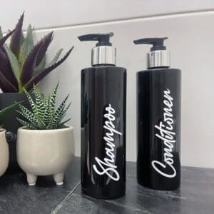 250ml Black Shampoo & Conditioner Bottle Set