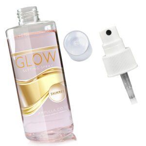 250ml Clear Round Bottle with white spray