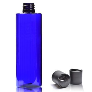 250ml Cobalt Blue PET Plastic Bottle With Disc Top Cap