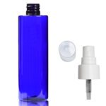 250ml Cobalt Blue PCR/PET Plastic Bottle With Free White Atomiser