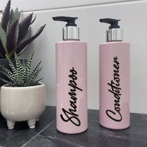 250ml Pink Shampoo & Conditioner Bottle Set